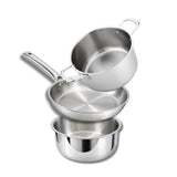 Premium Stainless Steel Tri-Ply Cookware Set (Cook Pot 20 cm, Tope 20 cm & Frypan 20 cm) WITH LID