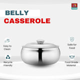 1500 ml Belly Shape Steelplus Stainless Steel Casserole | Hot & Fresh Food Storage Container
