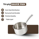 Stainless Steel Triply Sauce Pan (Induction And Gas Stove Friendly)