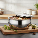 2200 ml Belly Shape Steelplus Stainless Steel Casserole | Hot & Fresh Food Storage Container