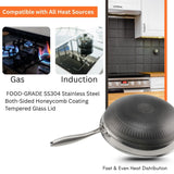 Triply Honeycomb Wok with Glass Lid – 32CM