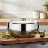 2200 ml Belly Shape Steelplus Stainless Steel Casserole | Hot & Fresh Food Storage Container