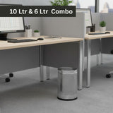 Premium Perforated Stainless Steel Dustbin 10 . ltr | Rust Resistant | Modern Hygienic Design for Home, Office & Bathroom