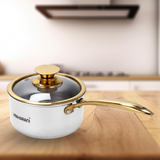 Triply Stainless Steel Gold Saucepan