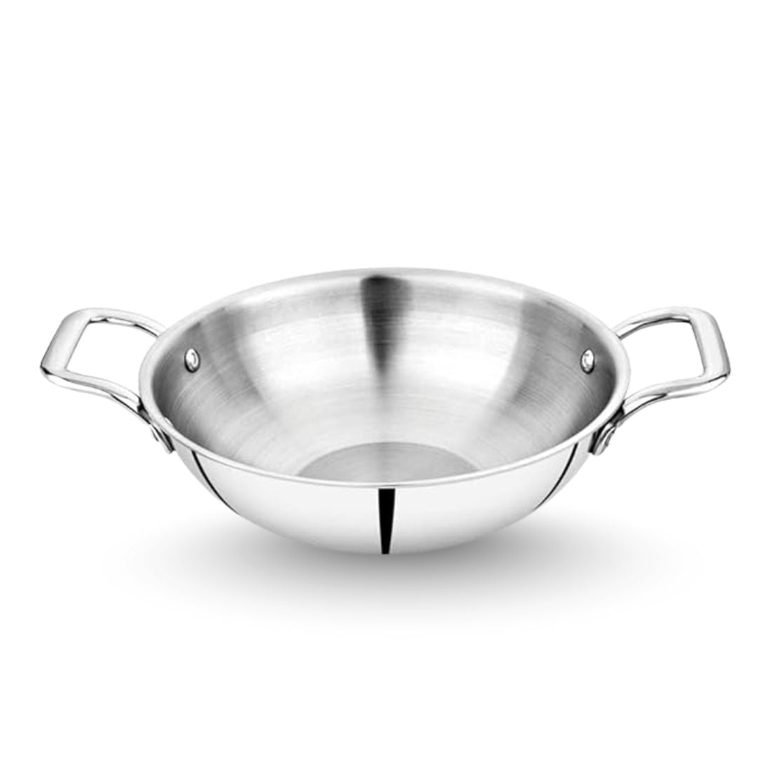 Stainless Steel Triply Kadhai   (Induction And Gas Stove Friendly)