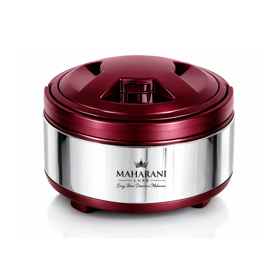Thermoware Stainless Steel Casserole 1500 ml – Insulated Hot & Cold Serving Bowl, Maroon Color