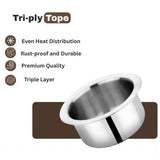 Stainless Steel Triply Tope   (Induction And Gas Stove Friendly)