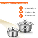 2 PCS COOKWARE SET WITH GLASS LIDS