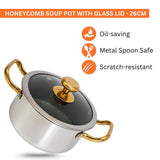 Honeycomb Soup Pot with Glass Lid – 26cm
