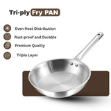 Stainless Steel Triply Frypan  (Induction And Gas Stove Friendly)