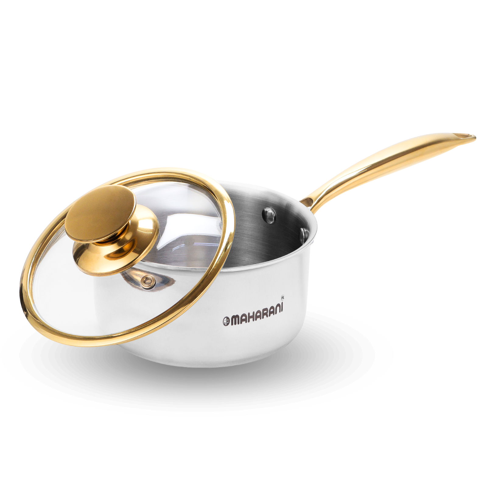 Triply Stainless Steel Gold Saucepan