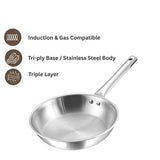 Stainless Steel Triply Frypan  (Induction And Gas Stove Friendly)