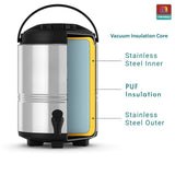 20 Ltr water jug  Stainless Steel Insulated Water Dispenser with Tap  | Hot & Cold Water Jug for Home, Office & Events