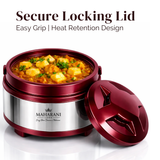 Thermoware Stainless Steel Casserole 1500 ml – Insulated Hot & Cold Serving Bowl, Maroon Color