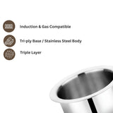Stainless Steel Triply Tope   (Induction And Gas Stove Friendly)