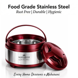 Thermoware Stainless Steel Casserole 1500 ml – Insulated Hot & Cold Serving Bowl, Maroon Color