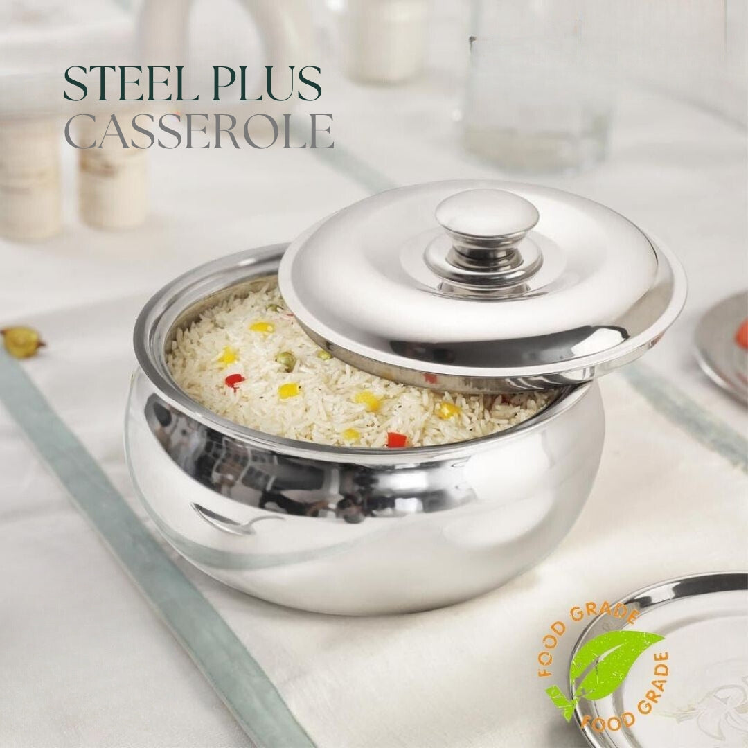 Steel Plus Stainless Steel Casserole - Belly Shaped