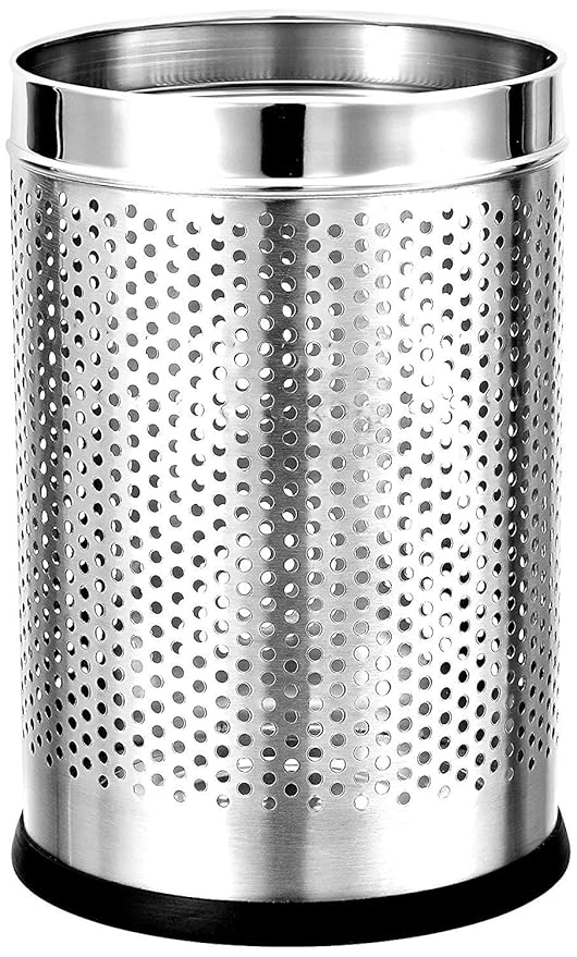 Premium Perforated Stainless Steel Dustbin  10 . ltr | Rust Resistant | Modern Hygienic Design for Home, Office & Bathroom